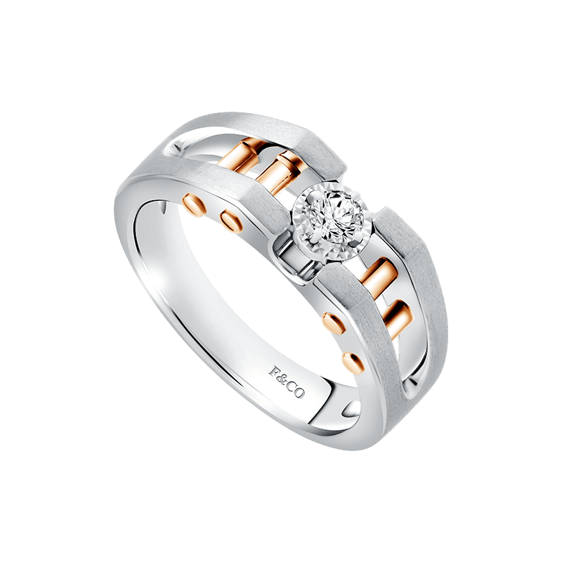 Frank & co. El Primo Solitaire Sleek Bar Mens Ring