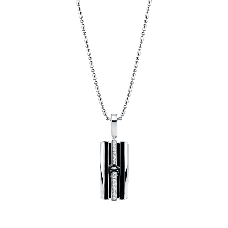 Frank & co. See The Light Fine Light Edge Black Rodhium Mens Pendant