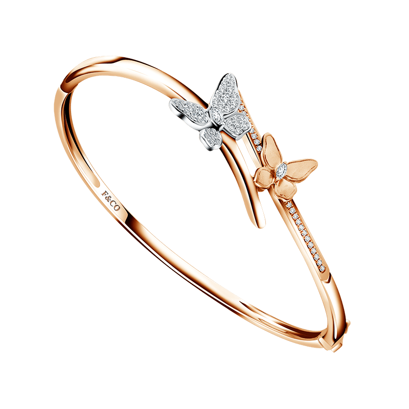 Gelang Berlian Berkualitas dengan Desain Kupu-kupu yang Memukau