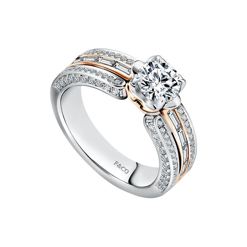 Frank & co. Carisse Deer Element Solitaire Two Tone Ladies Ring