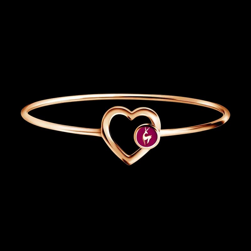 Frank & co. Frank Gold Deer Charm Bangle Heart Shape