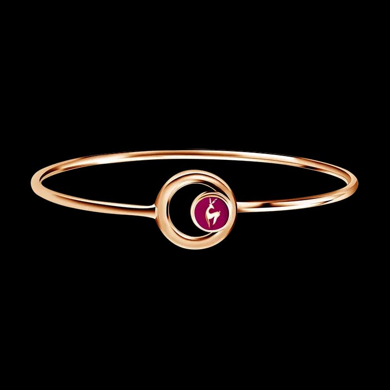Frank & co. Frank Gold Deer Charm Bangle Round Shape