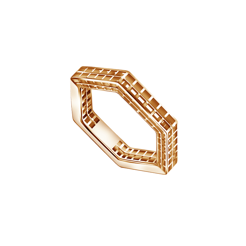 Frank & co. Frank Gold Geometric Hexa Shape Ladies Ring