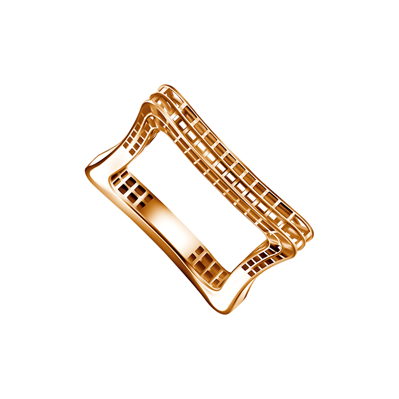 Frank & co. Frank Gold Geometric Rounded Square Shape Ladies Ring
