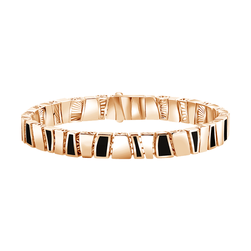 Frank & co. Frank Gold Sorento With Black Enamel Bracelet