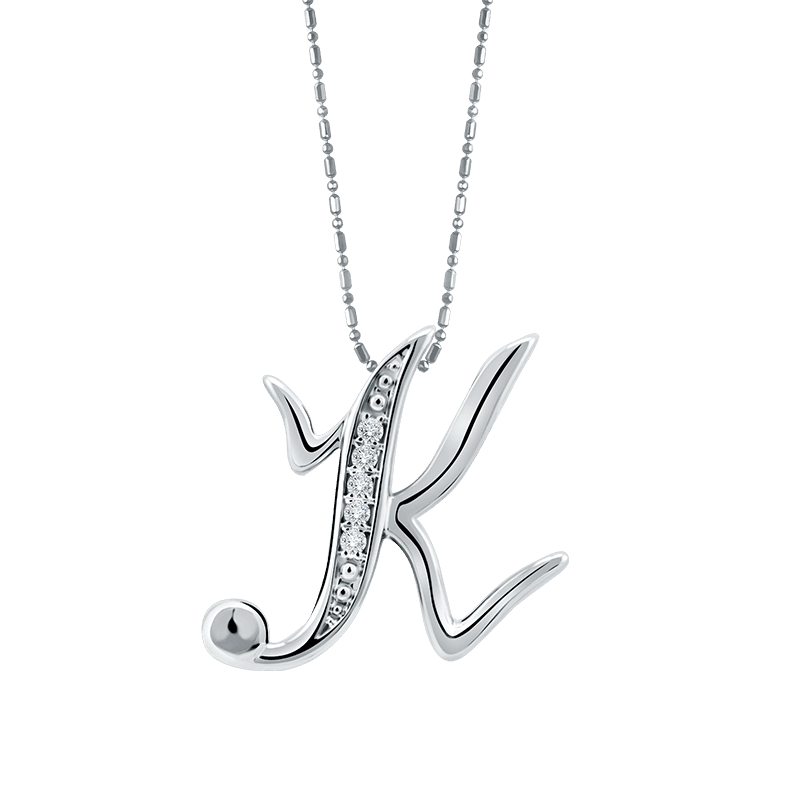 Frank & co. Initial Curve K Pendant