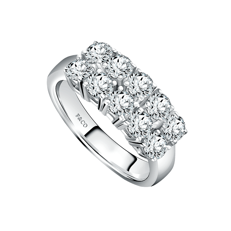Frank & co. Timeless Anniversary Double Layer Tennis With Prong Ladies Ring