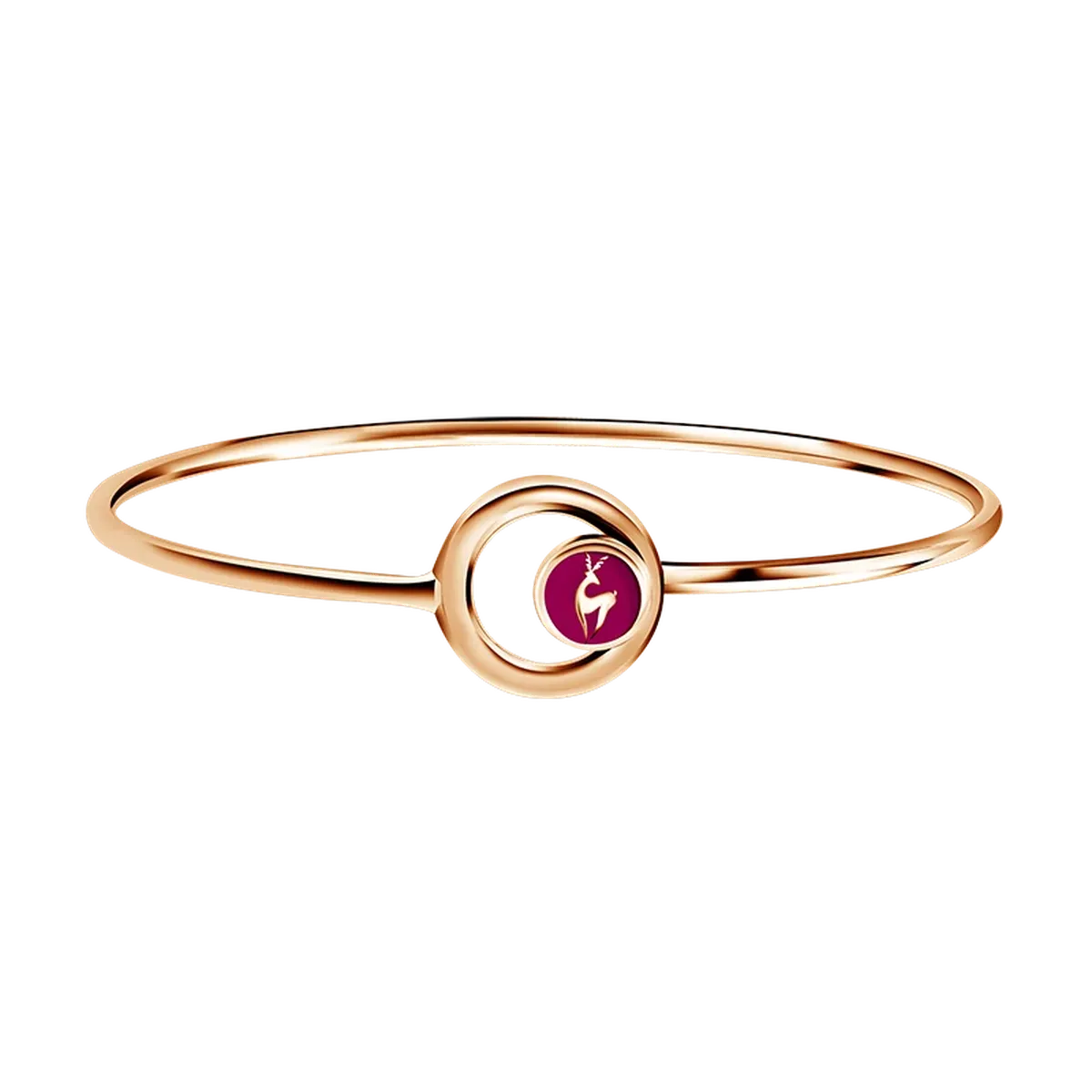 Frank & co. Frank Gold Deer Charm Bangle Round Shape