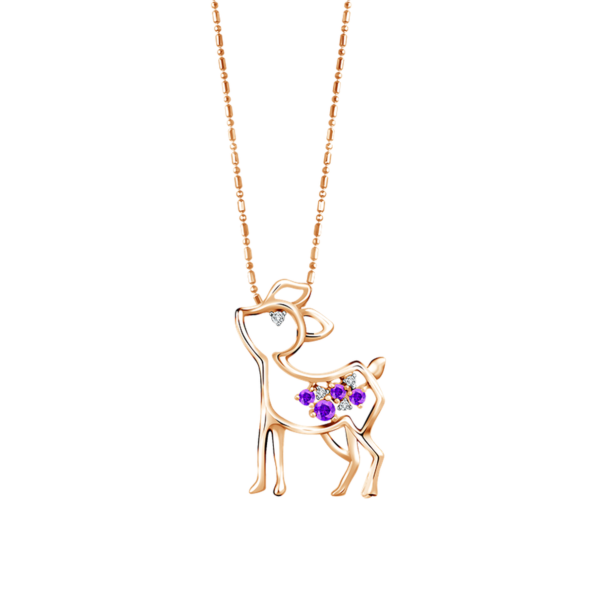 Frank & co. Frank Deer Tumble Baby Deer Amethyst Pendant