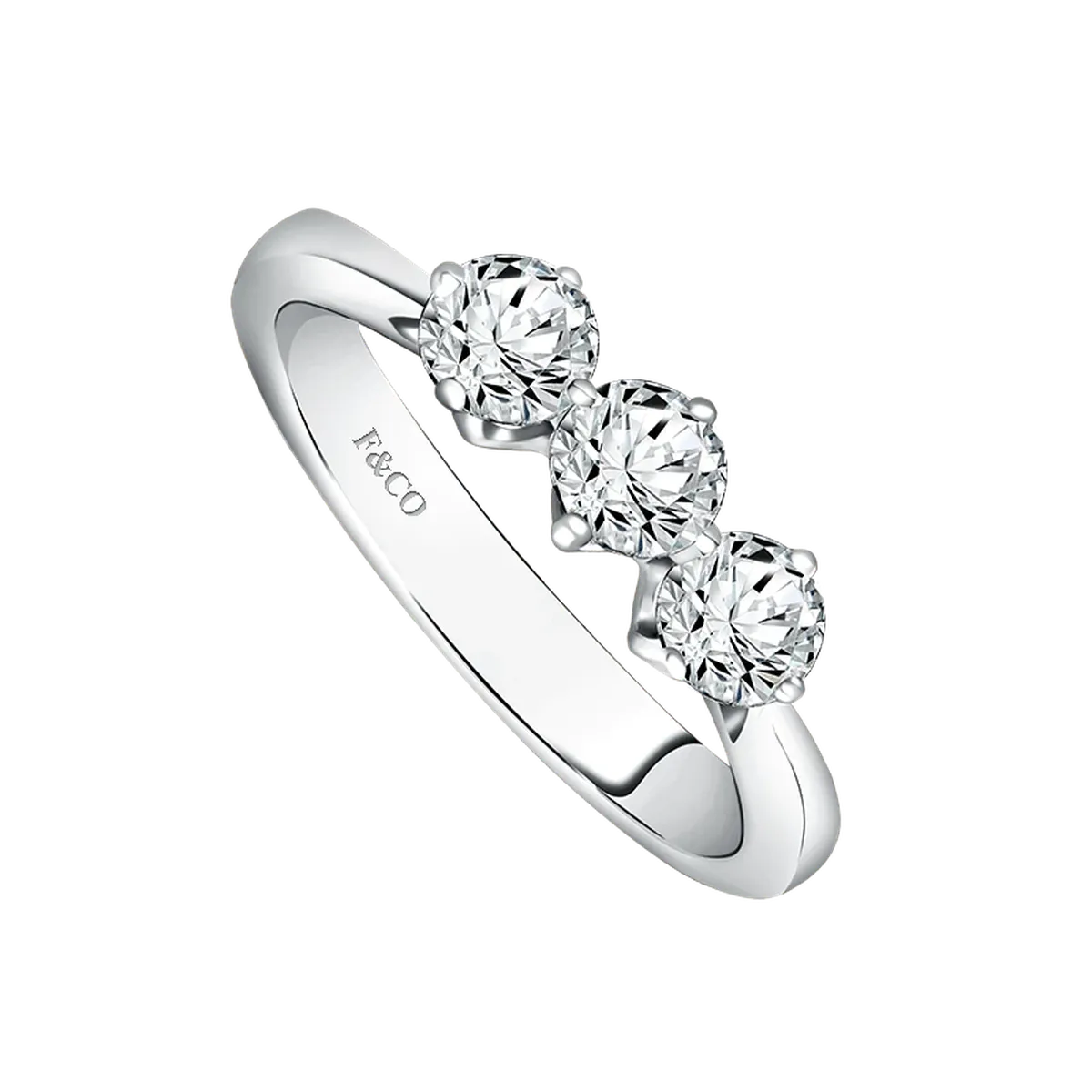 Cincin Berhias Berlian Three Stone dari Frank & co.  